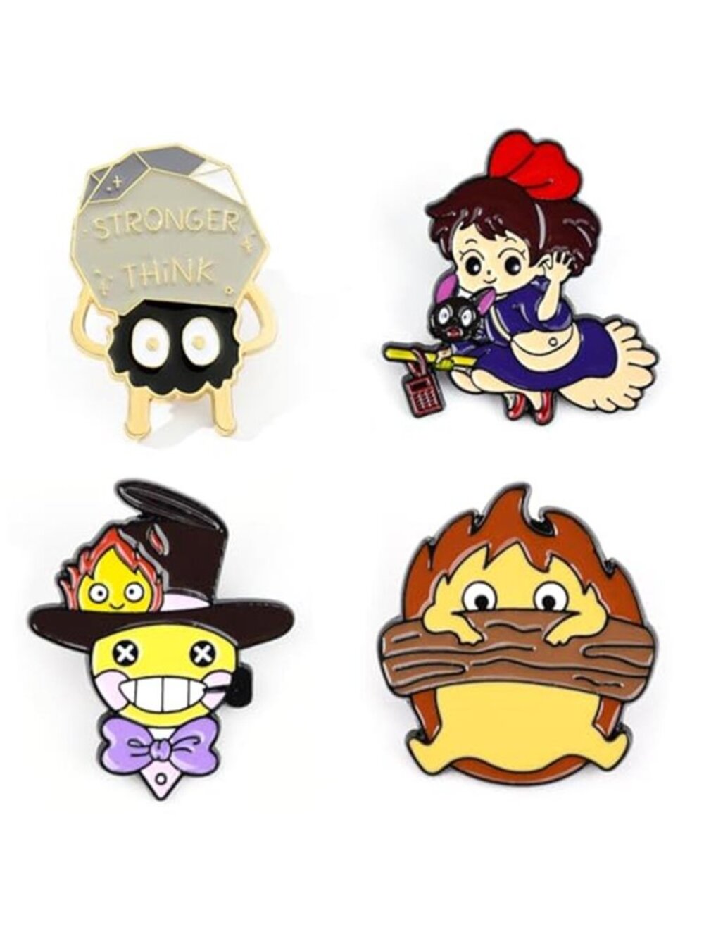 Pounchi Cute Soot Sprite Enamel Pins (4 Pcs)
